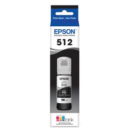 EPSON 512 EcoTank Ink Ultra-high Capacity Bottle Photo Black (T512120-S) Works with EcoTank ET-7700, ET-7750