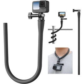 TELESIN - Abrazadera de montaje flexible para cámara, soporte para teléfono GoPro Insta360, estabilizador de trípode, soporte para cuello, cinta de correr para coche, accesorios para Go Pro Hero 13,