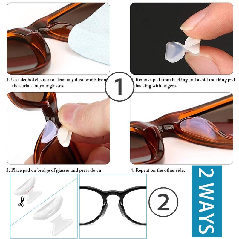 Anti-Slip Nose Pads Silicone Butterfly Shape - 13 Pairs Soft