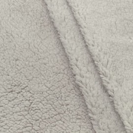 Stoffkontor Teddy Plush Fabric Super Soft Fabric – Cuddly Soft Plush Fabric – Sold by the Metre, Colour Light Grey – for Sewing Clothing and Decorations of Any Kind