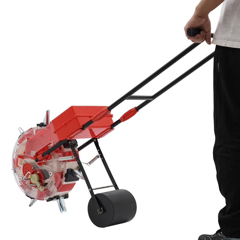 siohdagu Manual Garden Seeder, Garden Push Seeder Planter with 7