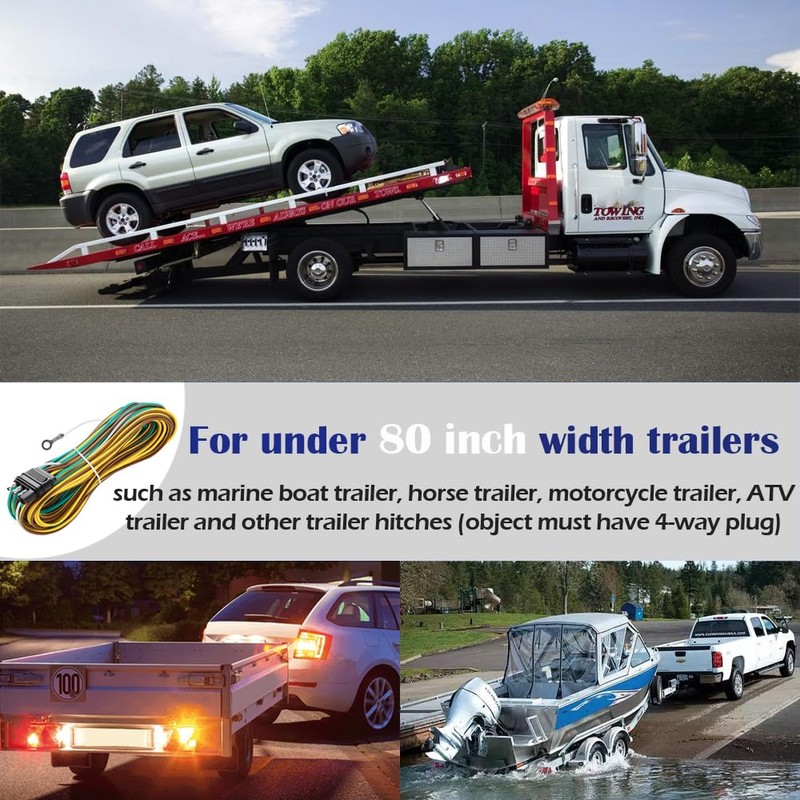 25ft Trailer Light Wiring Harness Kit 4 Pin Flat 4