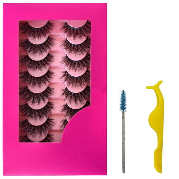 BTLLSSH 8Pair 3D5D 0.67INCH Volume Cat Eye Lashes Extension Thick