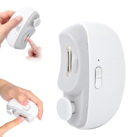 3 in 1 Automatic Electric Nail Clipper with Polishing, Safe and Convenient Nail Trimmer with Nail Clip Storage, 2 Speed Electric Toe Nail Clippers Nail Cutter with Light for Kids Adults (White)