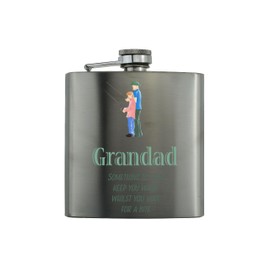 Stainless Steel Grandad Fishing Flask - A Perfect Fathers Day idea for Fishing Lovers, Something to Keep You Warm While You Wait for a Bite - Great Gift for Grandad