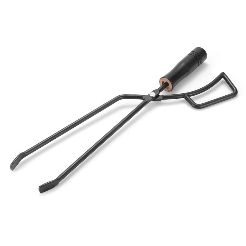 Fire Tong Insulated Wooden Handle Enhanced Grip Log Grabber Firewood
