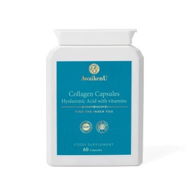 High Strength Marine Collagen Capsules with Hyaluronic Acid and Vitamins E & C to Support Healthy Skin, Bones, Hair - 60 Capsules - Collagen peptides - Made in UK to GMP Standards