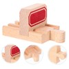 KOMBIUDA 2Pcs Wooden Train Track Stop Accessory DIY Assemble Blocks