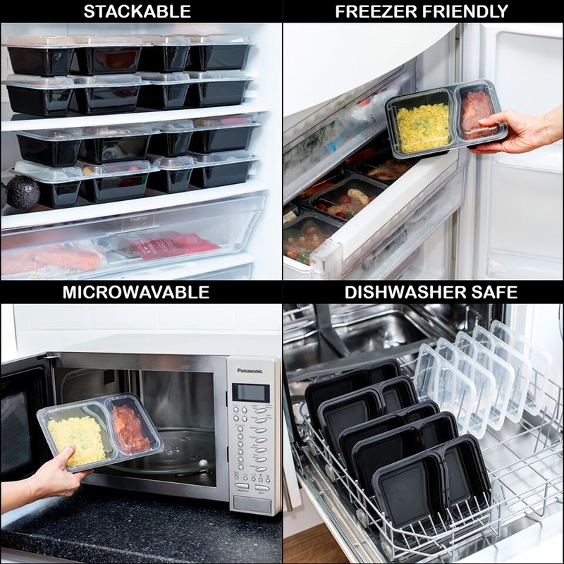 [10 Pack] 1 Compartment BPA Free Reusable Meal Prep Containers