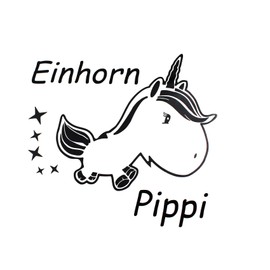 Unicorn Pippi Unicorn Decor Set - Finest Folia Hologram 11 cm x 10.5 cm Tank Cap Premium Decor T-Shirt Cup (K073 Black Gloss)