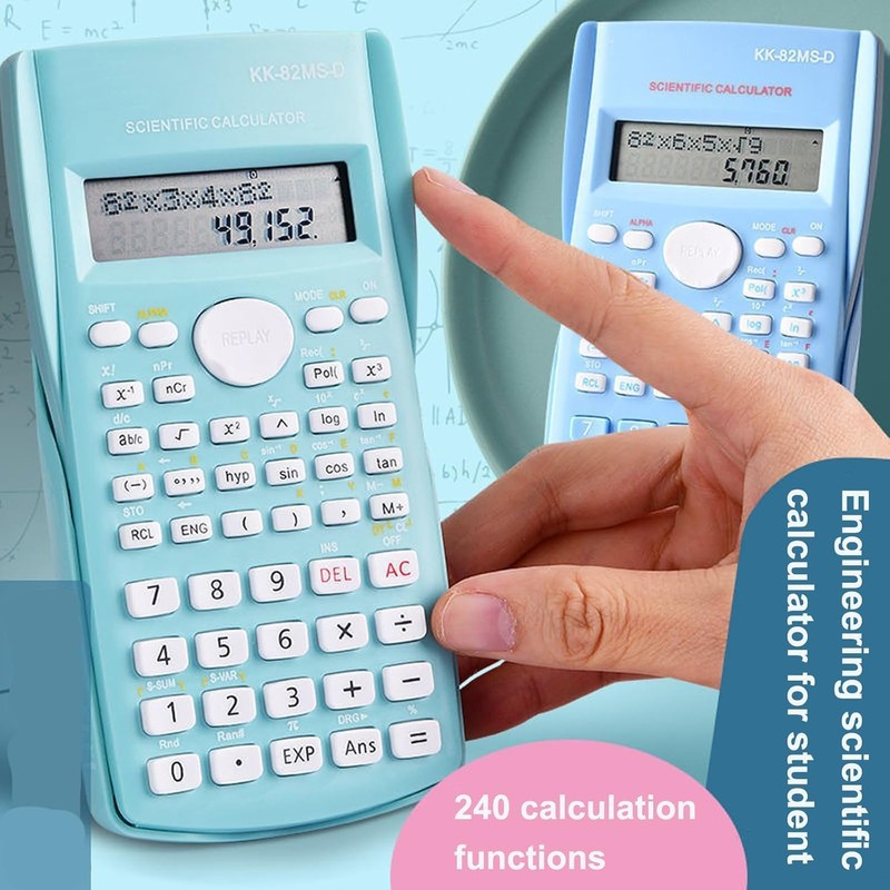 KK-82MS-D Portable Scientific Calculator with 240 Engineering Functions, Double Line