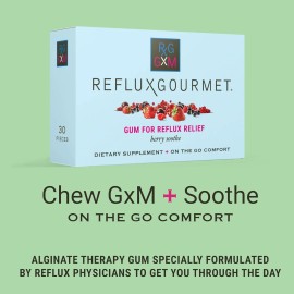 GUM Berry Soothe Gum Alginate Therapy Sodium Bicarbonate Gum for Acid Reflux, Ora