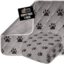 GORILLA GRIP Washable Puppy Pads, Slip Resistant Dog Crate Mat, Waterproof Cloth Pee Pad for Training Puppies in Playpen, Reusable Pet Incontinence Blanket, Protects Sofa, Furniture, Floors, 22x16