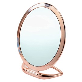 OSALADI 1pc Folding Mirror Tabletop Mirror Portable Mirror Double Sided Mirror Makeup Mirror Vanity Mirrors Mirror for Makeup Portable Desk Stylish Mirror Ellipse Mirror Desktop