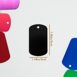 Aluminum Rectangle Blank Tags Stamping Blanks Engraving Blanks 24 Pack (Mixed Colour)