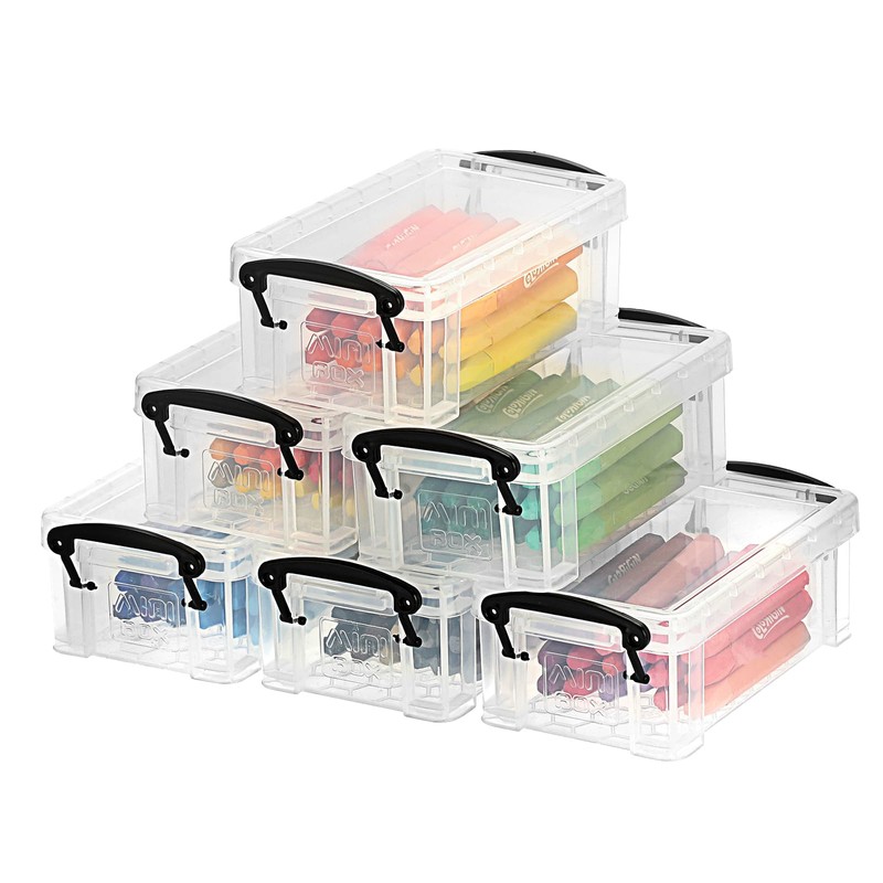 OGANAZI 12 PCS Clear Plastic Crayon Boxes with Snap Lids,