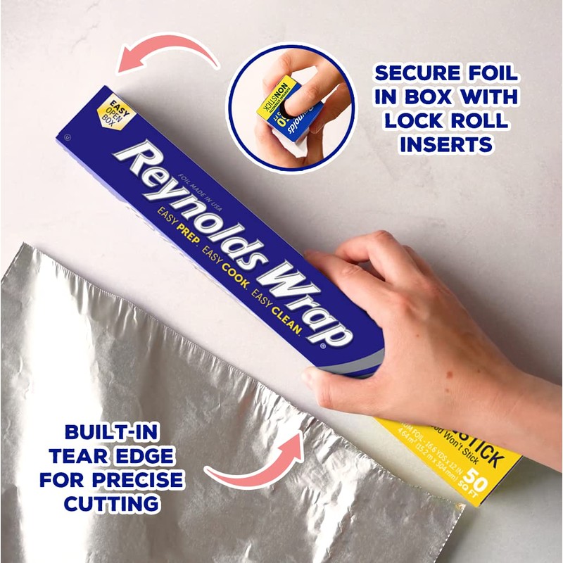 Reynolds Non-Stick Foil, Aluminium Kitchen Foil, Non-Stick foil for Cooking,