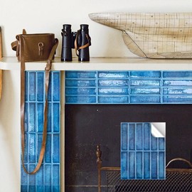 Fancytiles 5 Sheets Peel and Stick Backsplash, Premium Self Adhesive Wall Tiles Peel and Stick -11.8" x 11.8" for Bathroom, Fireplace, RV, Kitchen - Color: Blue Bricks