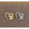 yangzerang Heart With Paw Brooch Pin Lapel Pins Prints Dog