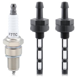 951-10651 Gas Fuel Tank Nipple Replacement for Craftsman Troy Bilt MTD 208cc 357cc Snowblower Thrower Tiller, with F7TC Spark Plug(2PCS)