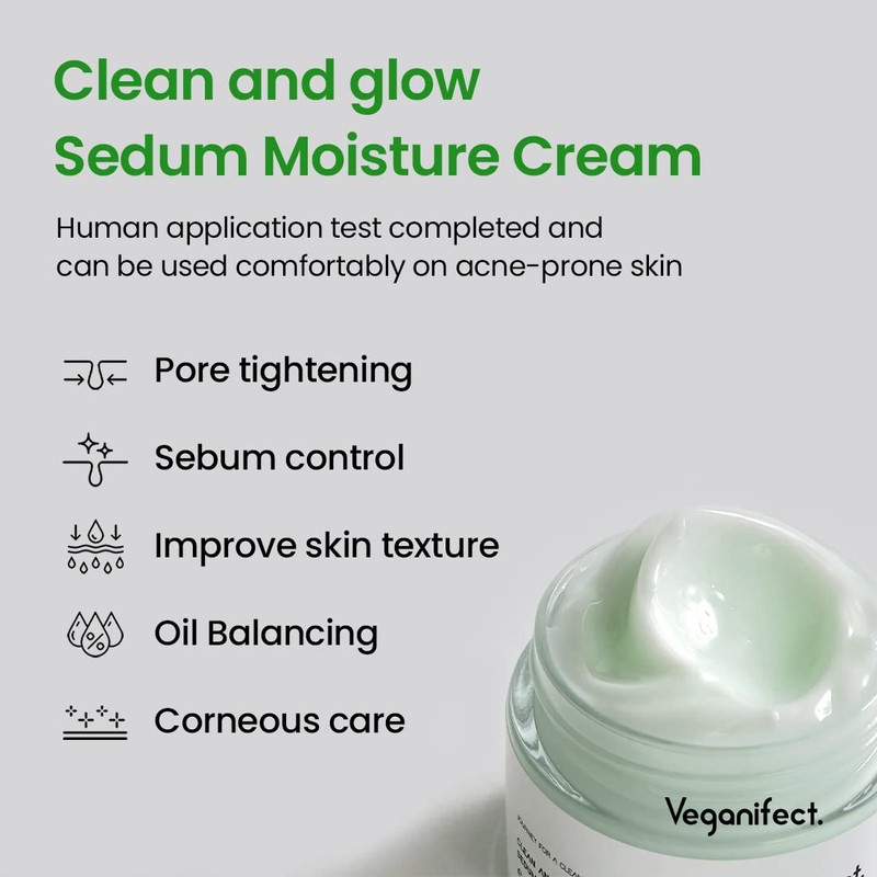 Veganifect. Clean and Glow Sedum Moisture Cream 1.8 oz (50