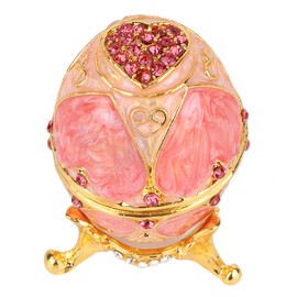 Akozon Vintage Enamel Easter Jewellery Organiser Jewelry, Pink Egg Jewelry, Faberge Egg Diamond for Christmas, Jewellery Eggs, Jewellery Box, Decoration