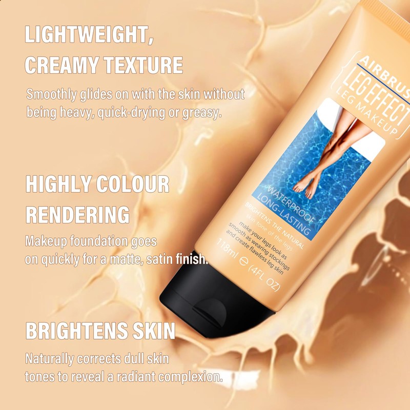 Boobeen Leg & Body Makeup Foundation, Waterproof Cover Up Leg