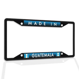 Metal Insert License Plate Frame Made in Guatemala Weatherproof Car Accessories Black 4 Holes Solid Insert