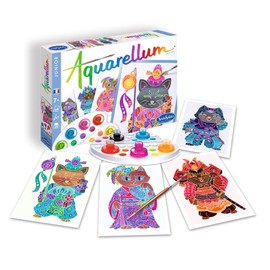 Sentosphère 3906516 Aquarum Junior Watercolour Painting Set for Children, Motif Maneki Neko, DIY Creative Set, Craft Set, Painting Set from 7 Years