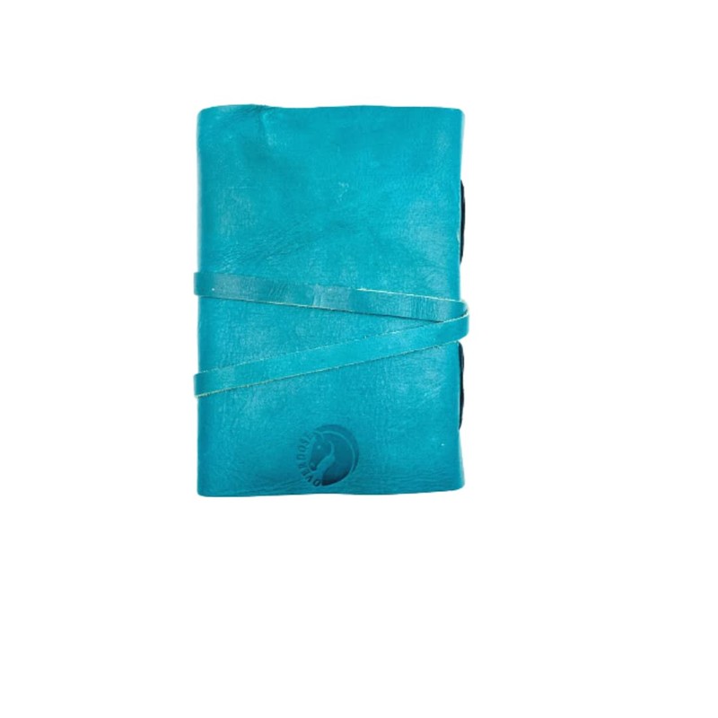 OVERDOSE Leather Journal Turquoise Leather Cover Leaf Diary with Key