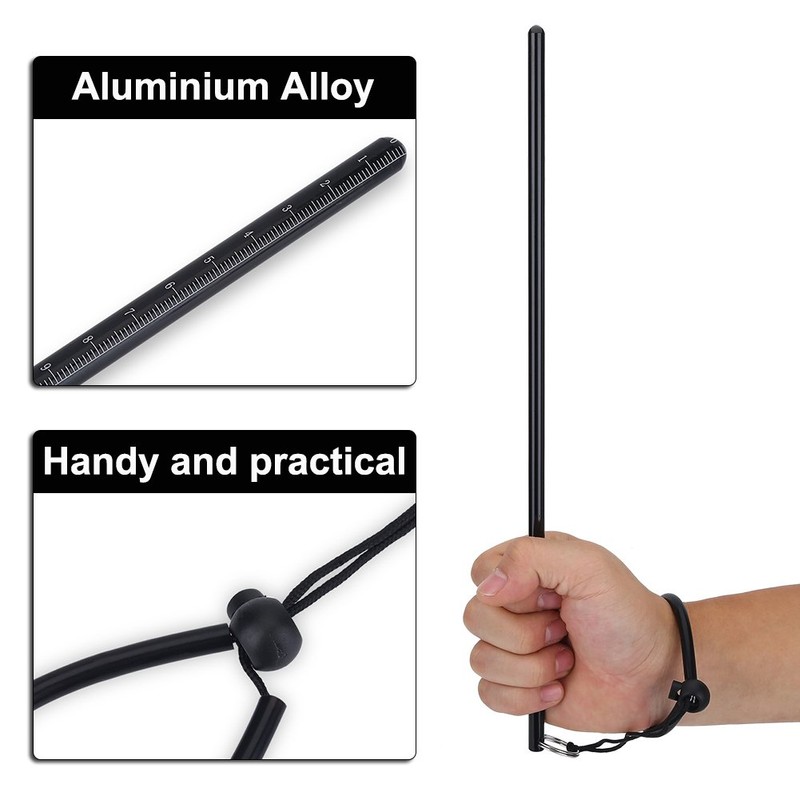 Aluminium reef rod diving stick with hand strap (black), black