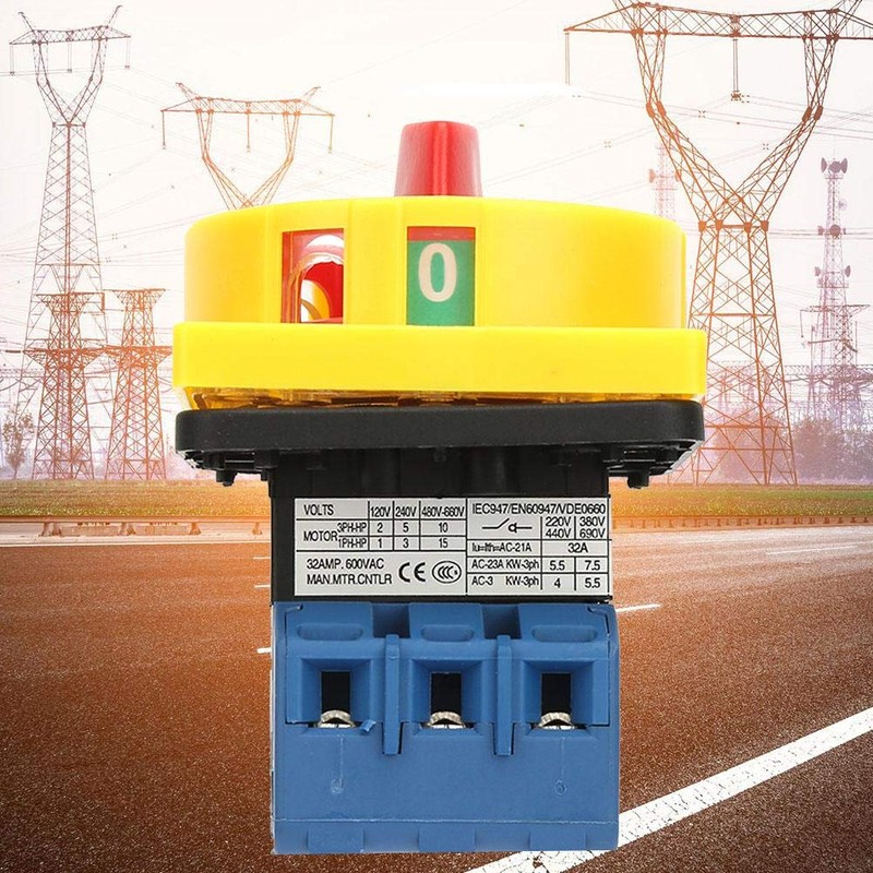 YWBL-WH Cam Switch 25A / 32A 3-Pin Disconnect Switch with
