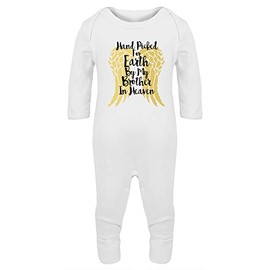 Hippowarehouse Hand Picked for Earth by My Brother in Heaven Baby Romper All in one Piece Unisex White