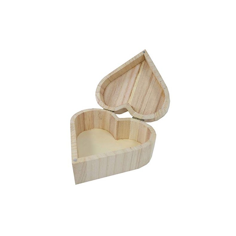 Pracht Creatives Hobby 7678-13541 Wooden Heart Box with Hinges and