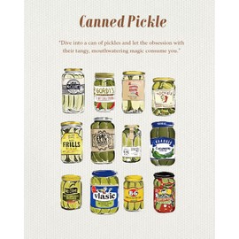 Miss Adola Aesthetic Canvas Tote Bag with Inner Pocket for Women, Cloth Cotton Totes Bag with Pattern for Shopping, Gym, Canned Pickle