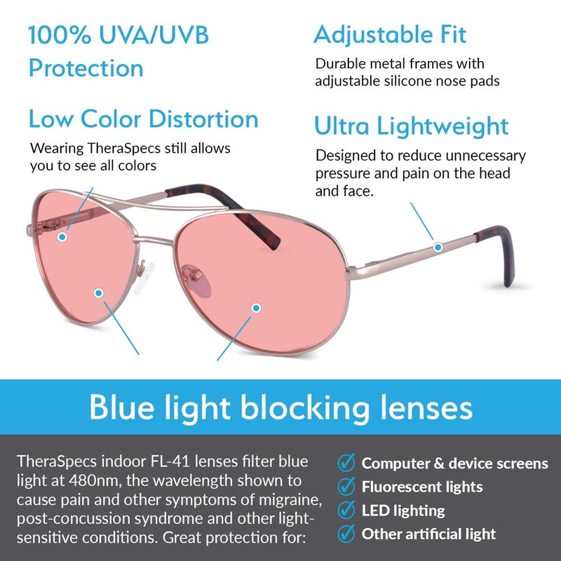 TheraSpecs Pilot Therapeutic Blue Light Glasses