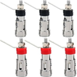 RUNCCI-YUN Pack of 6 Speaker Terminal, Sockets for Banana Plugs, Audio Speaker Terminal Banana Socket Panel Mounting, Speaker Terminal Push Spring Type Binding Post Cable Connector