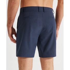 Libin Men's Golf Shorts 7" Work Dress Shorts Casual Flat Front Hybrid Shorts Lightweight Quick Dry Water Resistant, Navy, Size 30