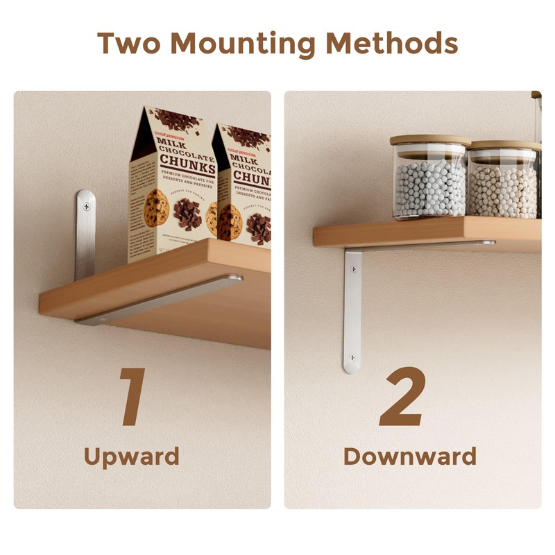 Sayayo 4pcs 125mm x 75mm Brushed Stainless Steel Shelf Support