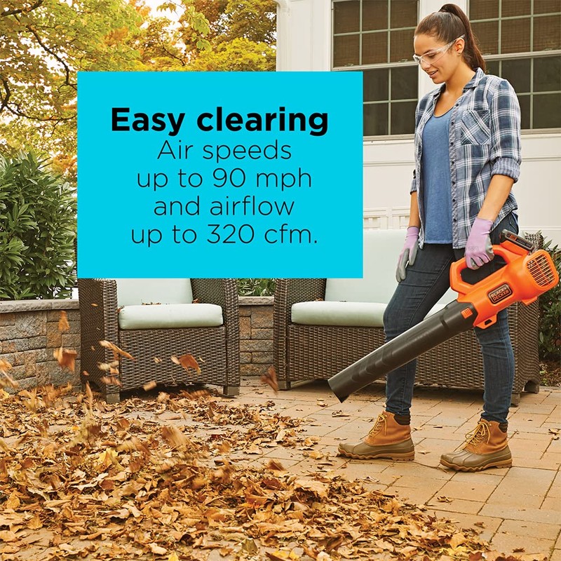 BLACK+DECKER 20V MAX Cordless Leaf Blower with Battery and Charger,