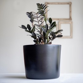 Willowy 12 Inch Large Plant Pot - Black - Large Ceramic Indoor Planter Pot, Large Black Planter, Modern Planter, 12 Inch Pots for Plants, Outdoor Tree Pot, Black Flower Pot, 12 Inch Flower Pot