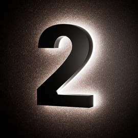 LLtronation 5 Inch Backlit House Numbers for Outside, Stainless Steel, LED Illuminated Home Address Number, Modern Lighted Address Signs for Houses, Restaurant, Waterproof