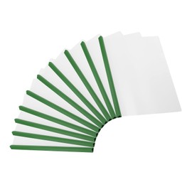PATIKIL Clear Report Covers with Sliding Bar, 10 Pcs 15mm Slide-Grip Resume Cover 135 Sheets Capacity, A4 Presentation Folders for File, Resume, Green
