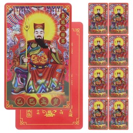 Garneck 10pcs Tai Sui Amulets Cards for Luck Wealth and Success Fengshuis Protection Cards Cultural Significance
