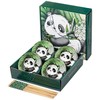 EatingBiting 4pcs Bowls & 4 Pairs of Chopsticks Panda Porcelain