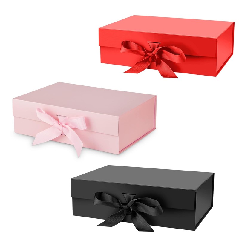Gift Box with Lid, Square Gift Box with Foldable with