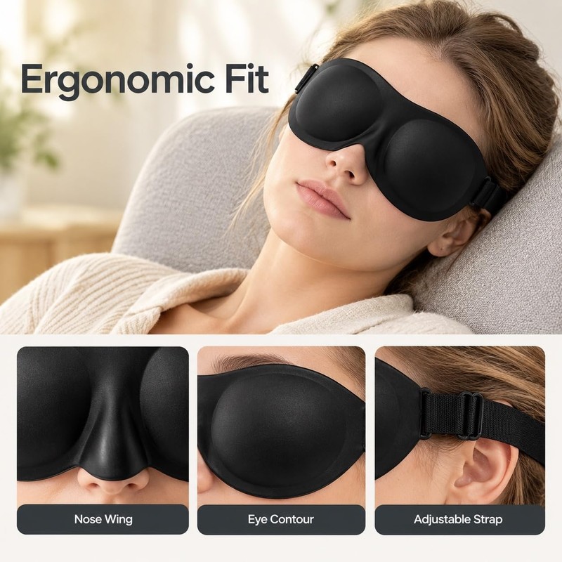 3D Sleep Mask for Dry Eyes – Moisture Chamber Design,