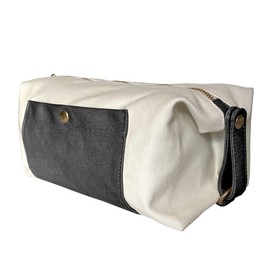 KELAMY Travel Toiletry Bag Small Canvas Dopp Kit Lightweight for Women and Men (Black)