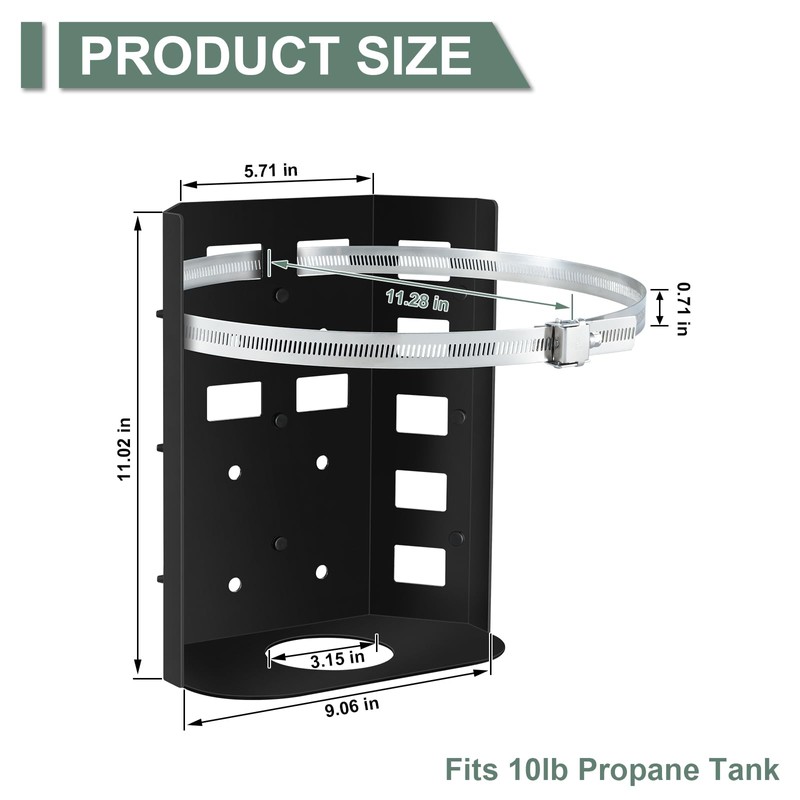 CZC AUTO Propane Tank Holder Mounting Bracket for 10LB Bottle