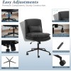 Computer Chair Modern Swivel Makeup Vanity Chair Microfiber Black Comfy